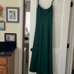 Hello Molly Emerald Green Satin Maxi Dress